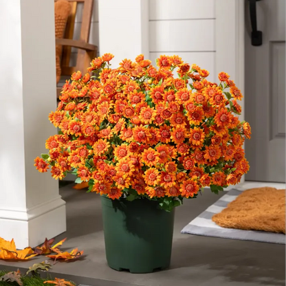 💥Last Day Each - Artificial Outdoor Sunset Mums Flowers -  Waterproof, Windproof